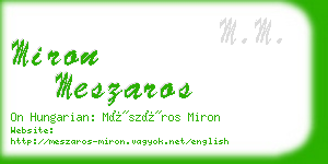 miron meszaros business card